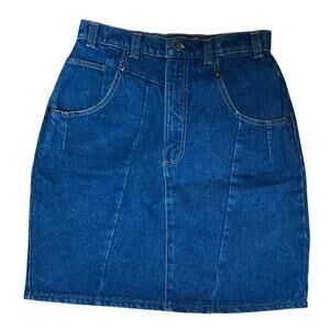 Vintage Hunt Club Made in USA Denim Mini Skirt High Waisted Paneled Size 4